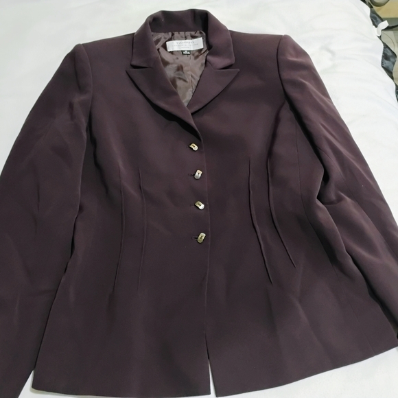 Tahari Jackets & Blazers - 2 Piece Tahari Women's Plum Blazer with Button Accents And Matching Pants